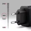 Caricabatterie da parete AXAGON ACU-PQ67D, 67W, USB-C PD3.0 + USB-A QC4+, 2 uscite, display LCD, 100–240V