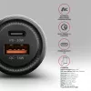 Caricabatterie da auto AXAGON PWC-PQ48, 48 W, USB-C (PD3.0) + USB-A (QC4+), ingresso 12–24 V, nero