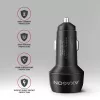 Caricabatterie da auto AXAGON PWC-PQ48, 48 W, USB-C (PD3.0) + USB-A (QC4+), ingresso 12–24 V, nero
