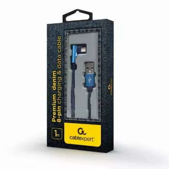 Cavo dati USB 2.0 Gembird CC-USB2J-AMLML-1M-BL — USB A a Micro-USB B/Lightning, 1 m, blu/nero