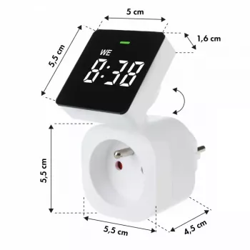 Timer digitale GreenBlue GB610E, carico max 16A, IP20, cicli on/off programmabili