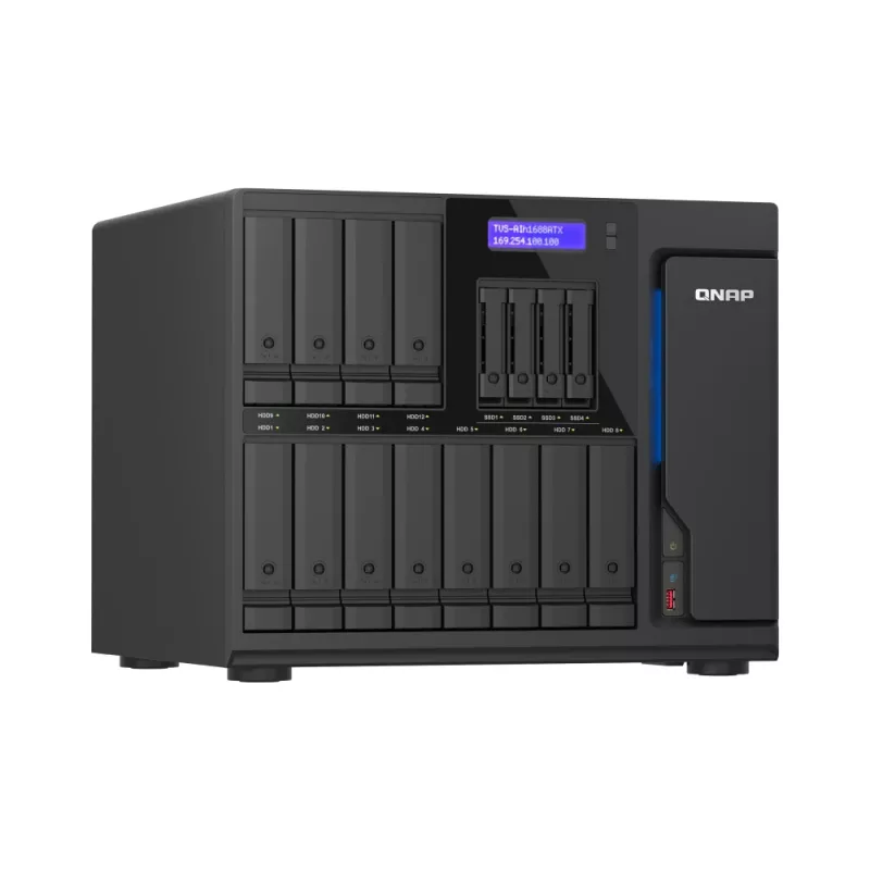 NAS/server di storage QNAP TVS-AIH1688ATX-U7-32G Tower 32 GB DDR5 0 TB QuTS hero Black
