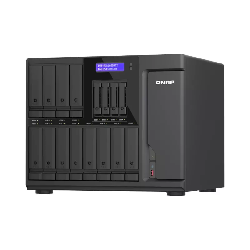 NAS/server di storage QNAP TVS-AIH1688ATX-U7-32G Tower 32 GB DDR5 0 TB QuTS hero Black