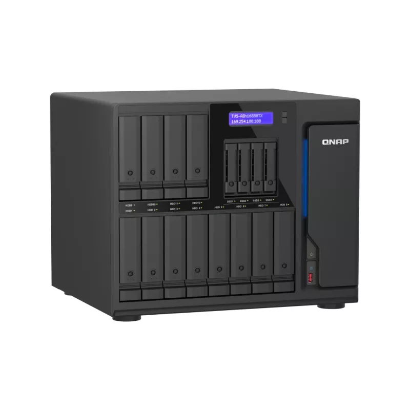 NAS/server di storage QNAP TVS-AIH1688ATX-U7-32G Tower 32 GB DDR5 0 TB QuTS hero Black