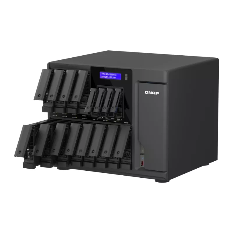NAS/server di storage QNAP TVS-AIH1688ATX-U7-32G Tower 32 GB DDR5 0 TB QuTS hero Black