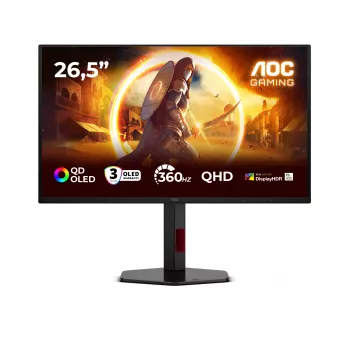 AOC G4 Q27G4SDR monitor per computer 67,3 cm (26,5 pollici) 2560 x 1440 pixel Quad HD QD-OLED nero, rosso