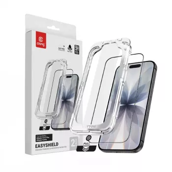 Pellicola protettiva in vetro temperato Crong EasyShield 2-Pack per iPhone 17 / 17 Pro / 16 Pro, alluminosilicato, lucida
