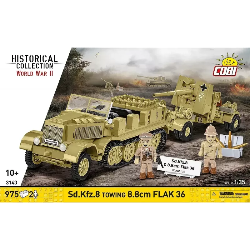 Cobi Blocks Sd.Kfz.8 con 8,8 cm Flak 36 set di costruzione, 975 pezzi