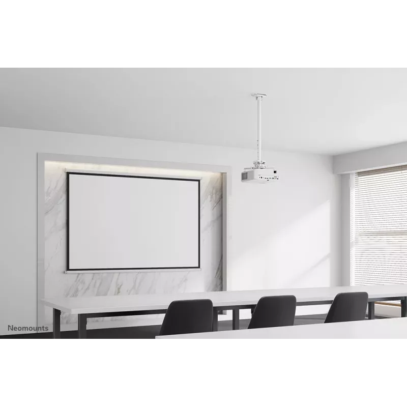 Supporto a soffitto per proiettore Neomounts CL25-550WH1 – H 74,5-114,5 cm – Easy-Install – completamente orientabile
