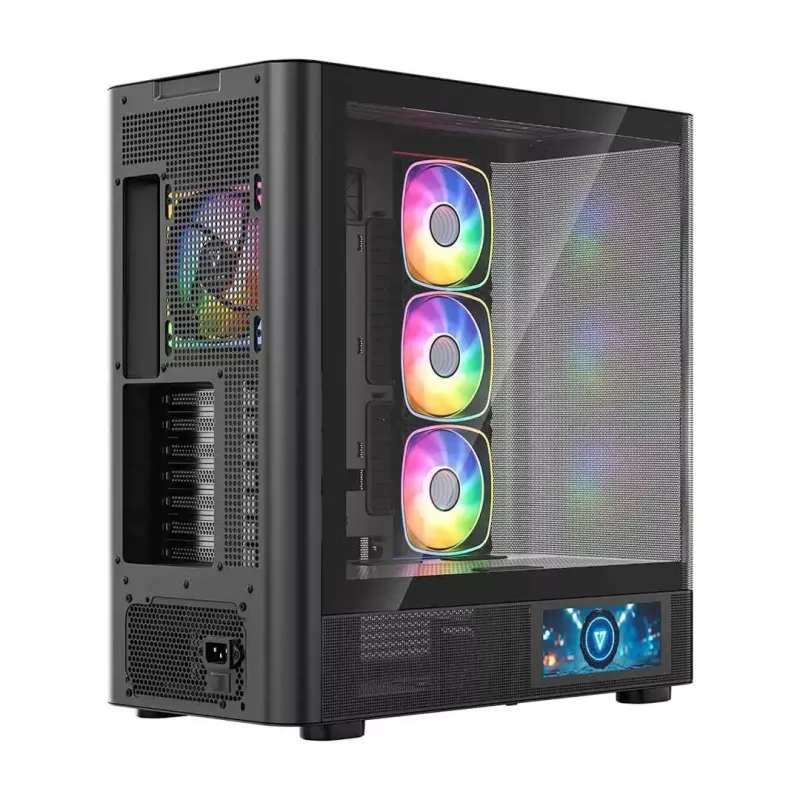 Case per PC MODECOM VOLCANO AQ400 ARGB MIDI nero — MODECOM MC-A-AQ400-4FA-B
