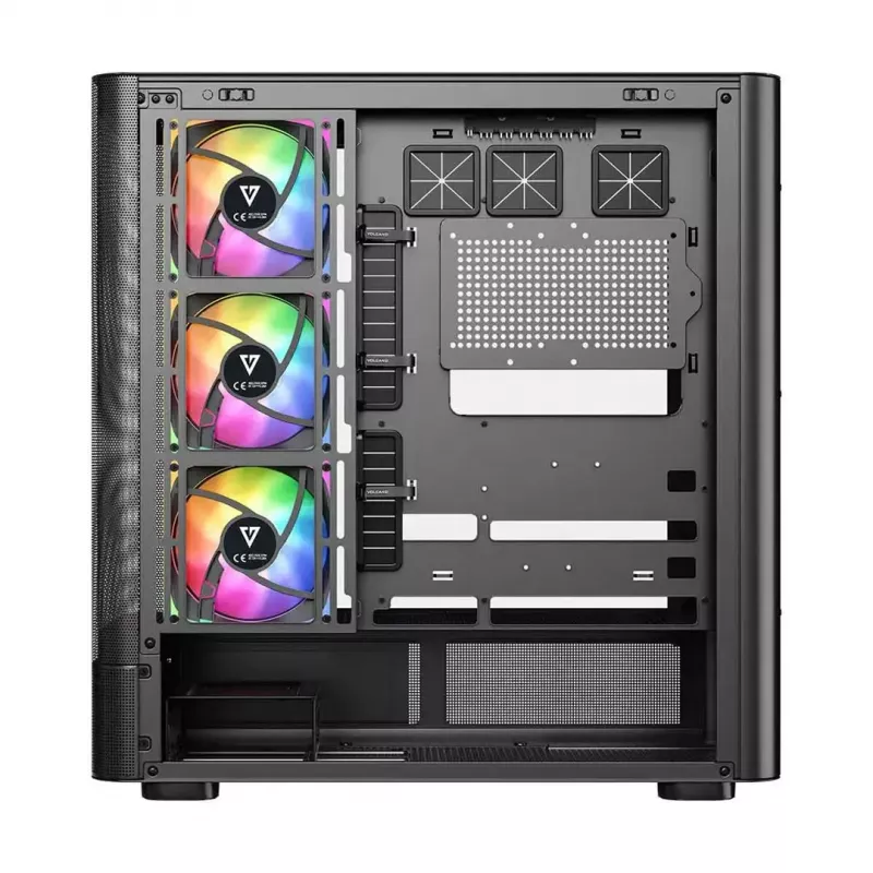 Case per PC MODECOM VOLCANO AQ400 ARGB MIDI nero — MODECOM MC-A-AQ400-4FA-B