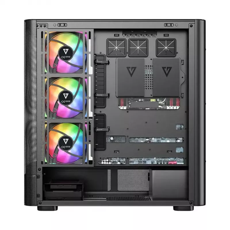 Case per PC MODECOM VOLCANO AQ400 ARGB MIDI nero — MODECOM MC-A-AQ400-4FA-B
