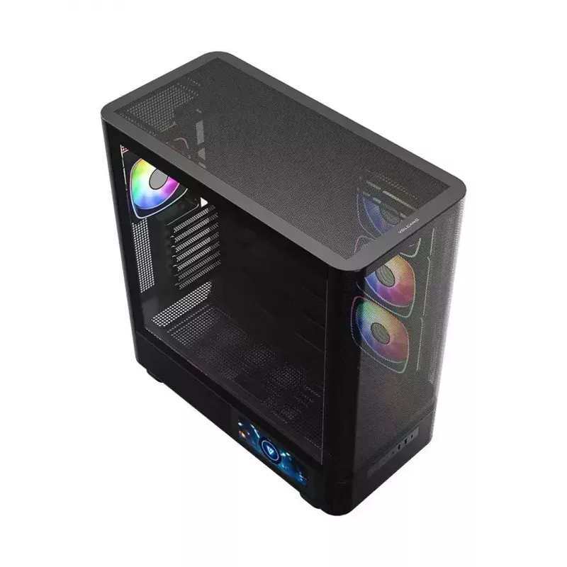 Case per PC MODECOM VOLCANO AQ400 ARGB MIDI nero — MODECOM MC-A-AQ400-4FA-B