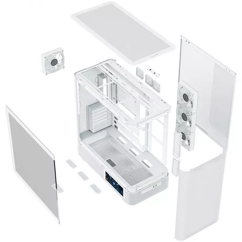 Case per computer MODECOM VOLCANO AQ400 ARGB MIDI Tower, bianco
