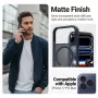 Custodia Crong Hybrid Matte Magnetic MagSafe per iPhone 17 Pro Max – PC+TPU, navy traslucido
