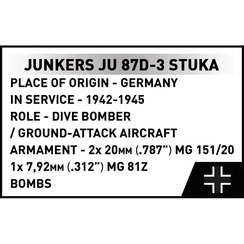 Set di costruzioni Cobi Blocks Junkers JU 87D-3 Stuka 556 pezzi