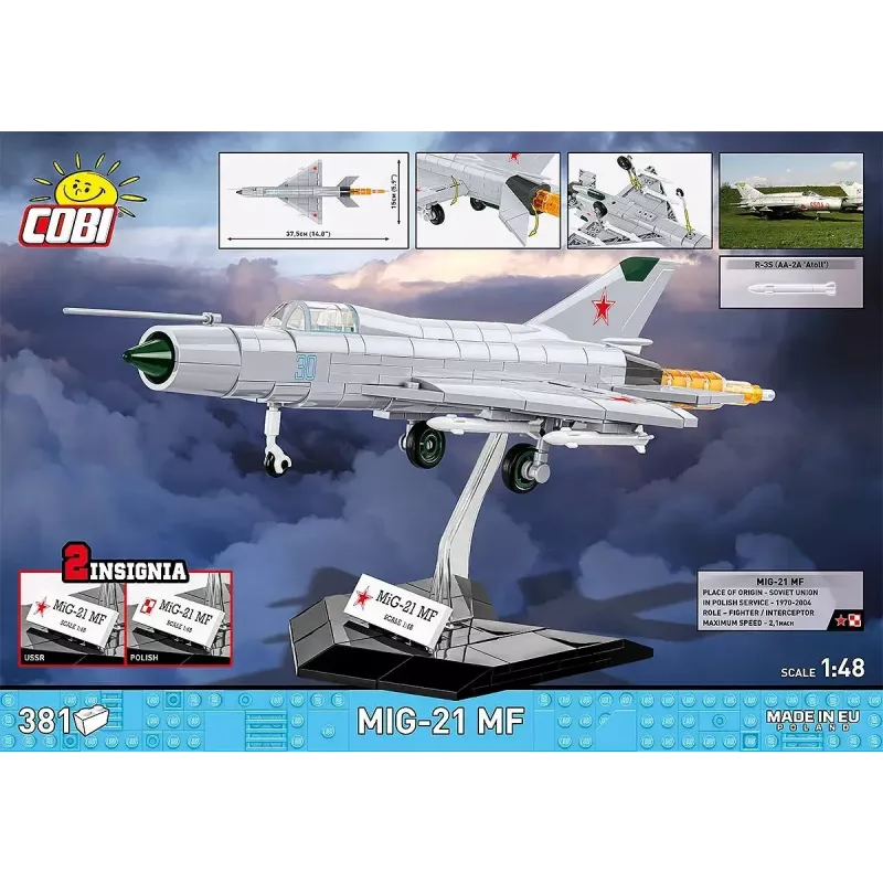 Mattoncini da costruzione Cobi MiG-21 MF set da 381 pezzi – modellino giocattolo da costruire