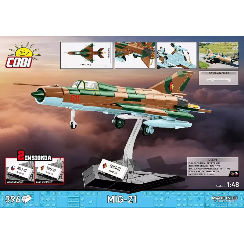 Kit di montaggio Cobi MiG-21 396 pezzi – set di costruzioni Cobi Blocks