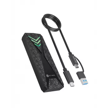 Case per SSD M.2 NVMe ICY BOX con USB 3.2 Gen 2 Type-C e illuminazione RGB