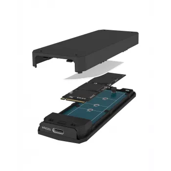Case per SSD M.2 NVMe ICY BOX con USB 3.2 Gen 2 Type-C e illuminazione RGB