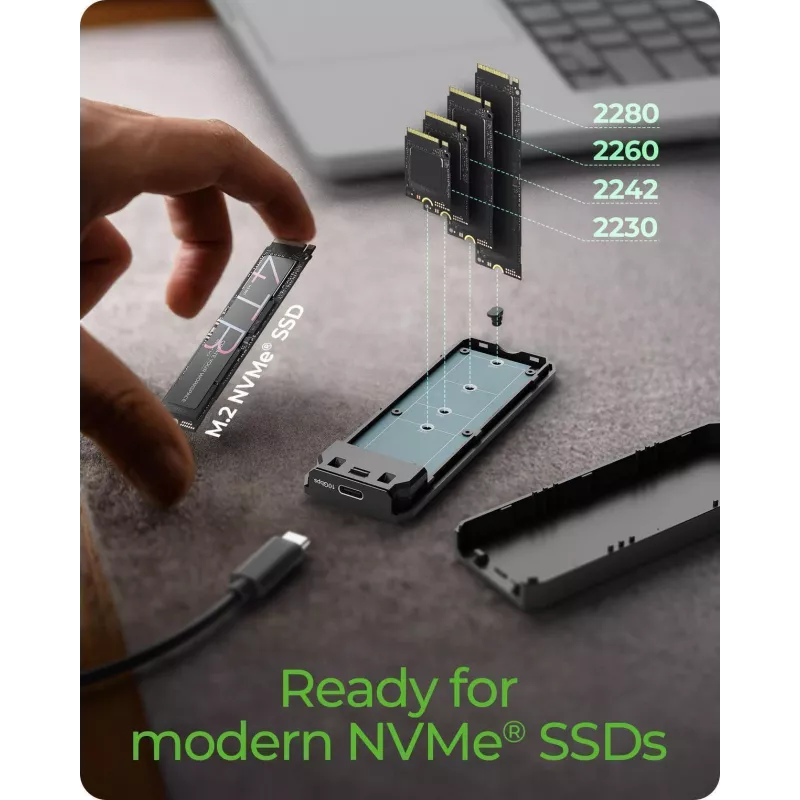 Case per SSD M.2 NVMe ICY BOX con USB 3.2 Gen 2 Type-C e illuminazione RGB
