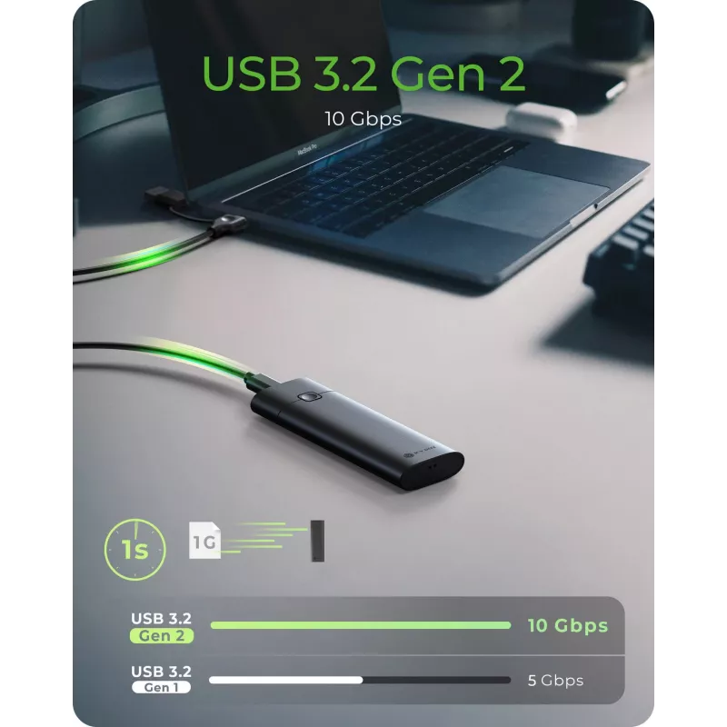 Case per M.2 NVMe ICY BOX con USB 3.2 Gen 2 Type-C, case per SSD, M.2, PCI Express, 10 Gbit/s, Hot-Swap, nero
