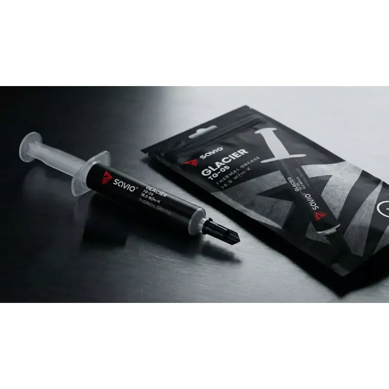 Pasta termica SAVIO TG-05 2g — conduttività termica 18 W/m·K, 2 ml
