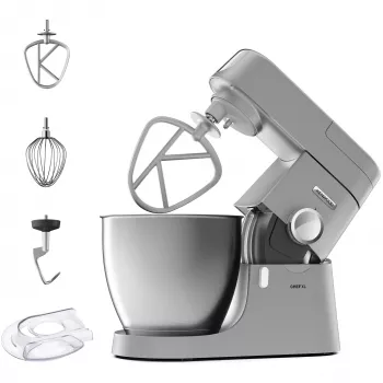 Frullatore da tavolo Kenwood Chef XL KVL4110S – 1200 W, ciotola in acciaio inox 6,7 L, movimento planetario, frullatore, argento
