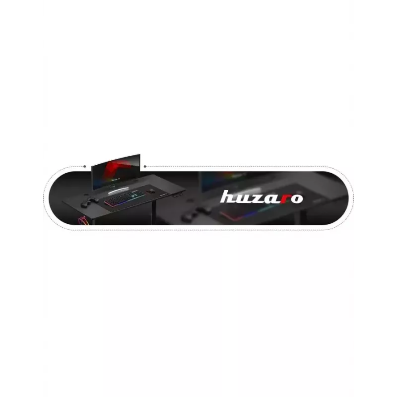 Scrivania gaming dritta Huzaro Hero 8.2 nero MDF rettangolare 1200x600 mm, regolabile in altezza 720–1180 mm, portata 80 kg