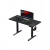 Scrivania gaming dritta Huzaro Hero 8.2 nero MDF rettangolare 1200x600 mm, regolabile in altezza 720–1180 mm, portata 80 kg