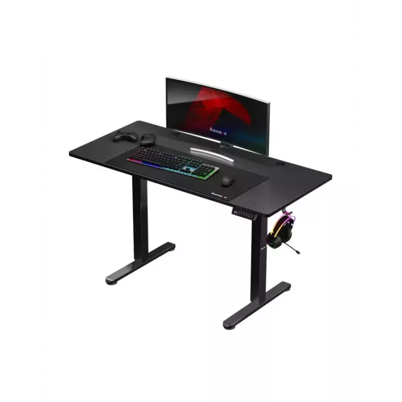 Scrivania gaming dritta Huzaro Hero 8.2 nero MDF rettangolare 1200x600 mm, regolabile in altezza 720–1180 mm, portata 80 kg