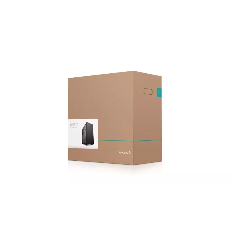 Case PC DeepCool CH510 Midi Tower nero — vetro temperato, microATX/ATX, supporta radiatori da 360 mm anteriori/superiori, lunghezza massima GPU 38 cm, alimentatore in basso, 7 slot di espansione