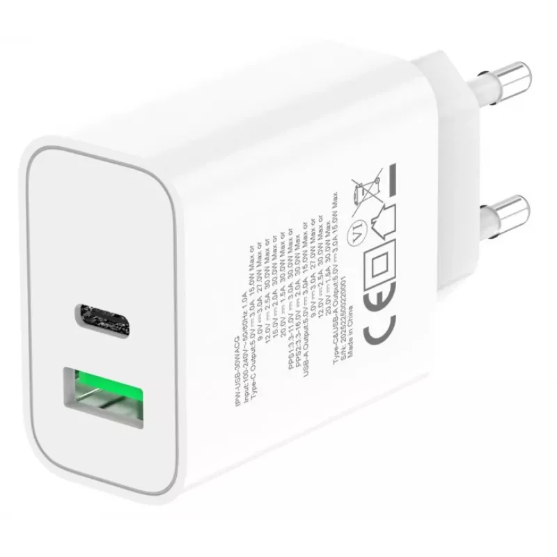Caricabatterie mobile Techly IPW-USB-30WACG universale bianco AC ricarica rapida per interni