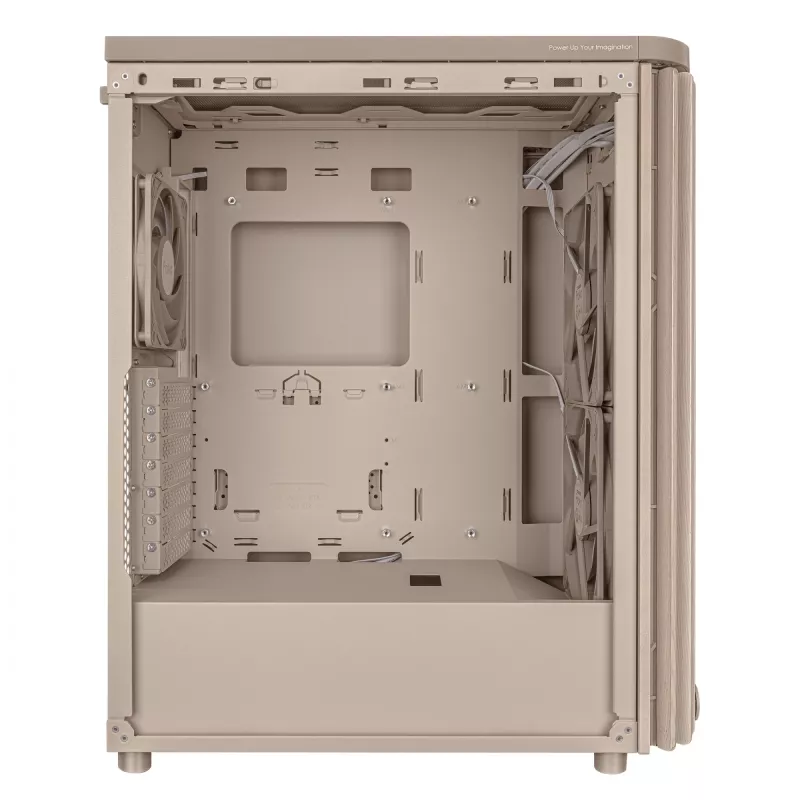 Case PC ASUS ProArt PA401 Wood Edition Beige — Mid-Tower, pannello frontale in metallo