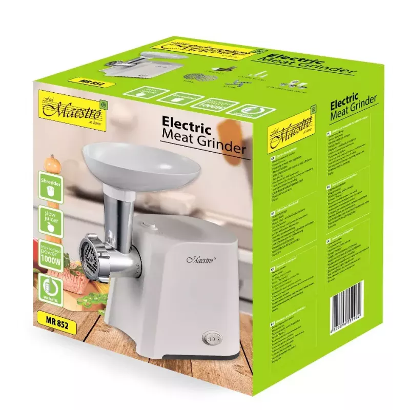 Tritacarne Maestro MR852, 1000 W, bianco, lama in acciaio inox, funzione retromarcia