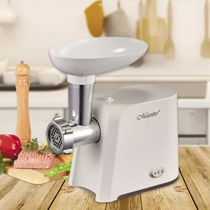 Tritacarne Maestro MR852, 1000 W, bianco, lama in acciaio inox, funzione retromarcia
