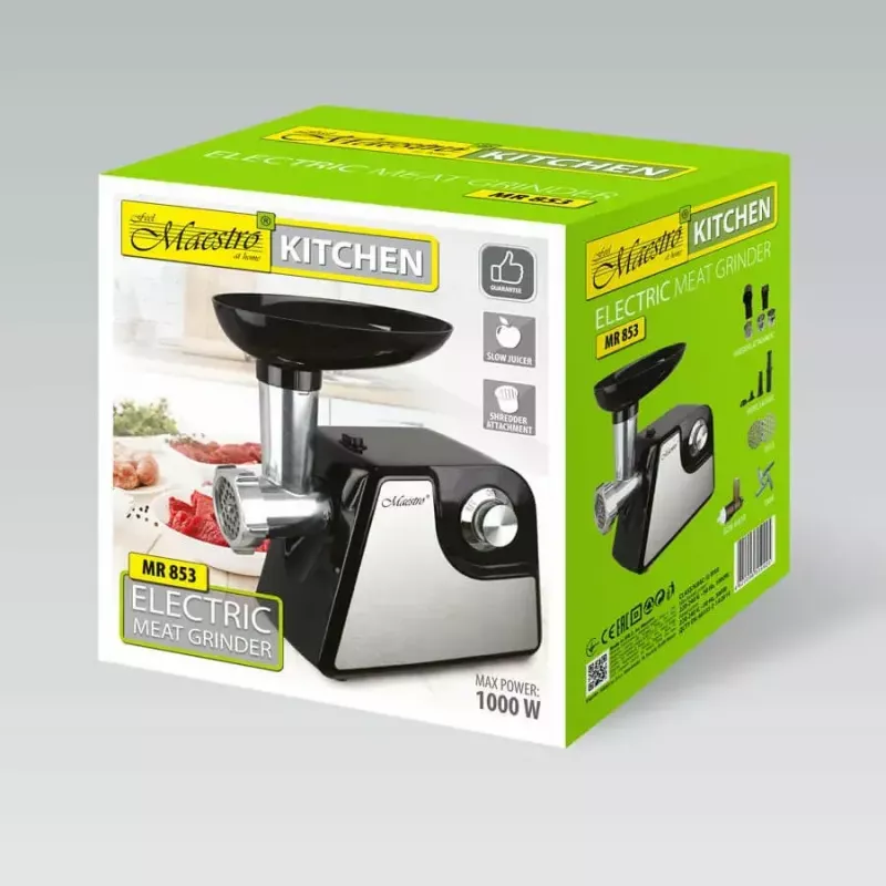 Tritacarne elettrico Maestro MR 853, motore 1000W, uso domestico