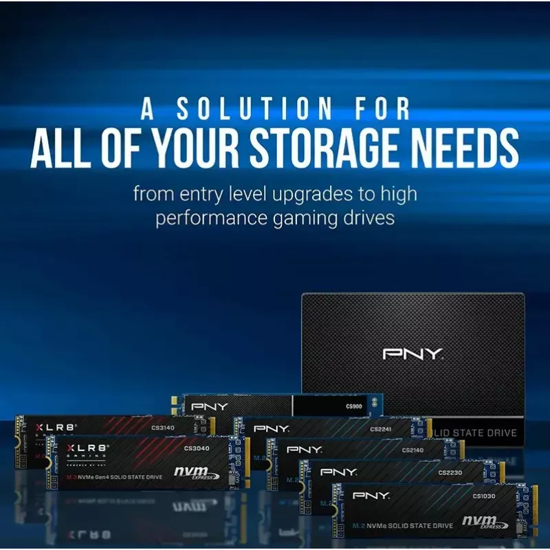 SSD interna PNY M.2 2280 512 GB M280CS2241-512-BLK, SATA/NVMe non specificato