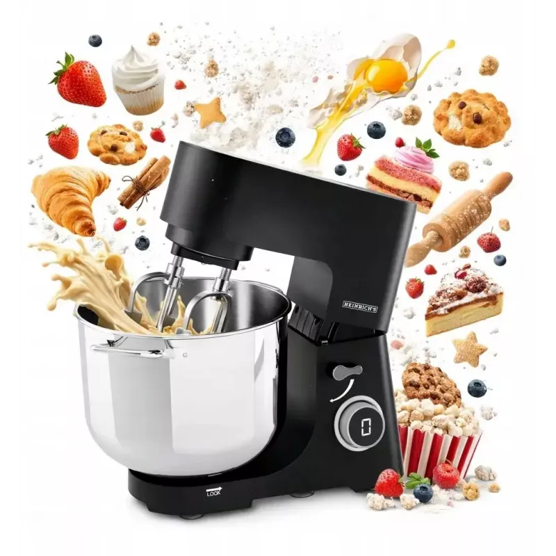 Robot da cucina HEINRICH'S HKM 8150 — robot da cucina multifunzione da piano di lavoro, nero