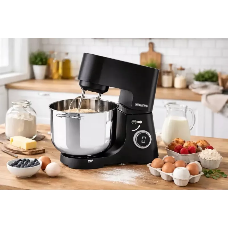 Robot da cucina HEINRICH'S HKM 8150 — robot da cucina multifunzione da piano di lavoro, nero