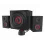 Set di diffusori GENESIS Helium 610BT 2.1, 60 W RMS, Bluetooth, con filo, rosso/nero, subwoofer compatto