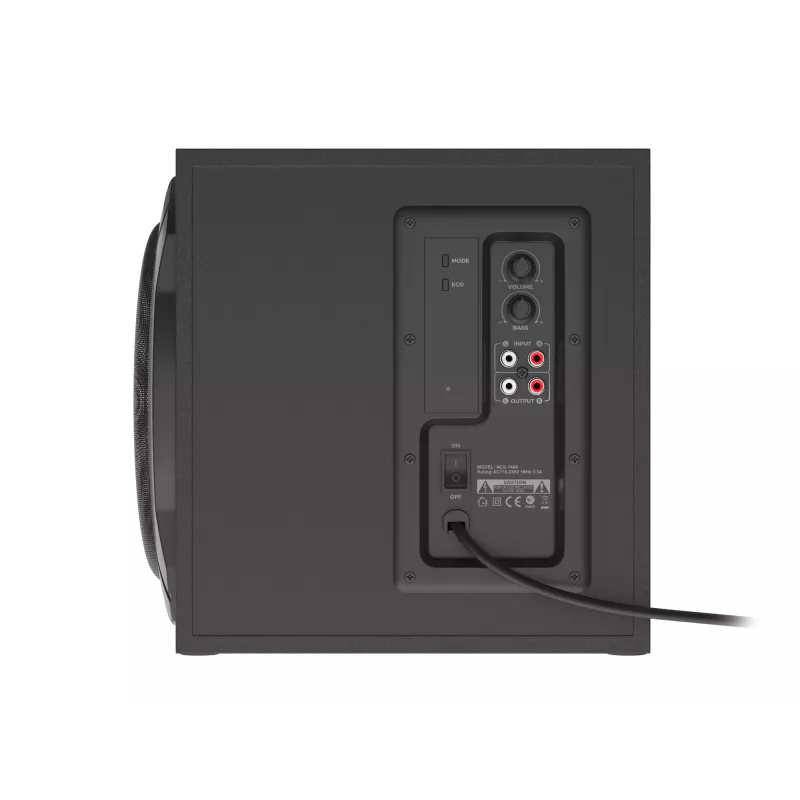 Set di diffusori GENESIS Helium 610BT 2.1, 60 W RMS, Bluetooth, con filo, rosso/nero, subwoofer compatto