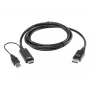 ATEN True 4K 1.8M cavo HDMI a DisplayPort, 1,8 m, HDMI + USB, DisplayPort, connettore maschio, connettore maschio, dritto