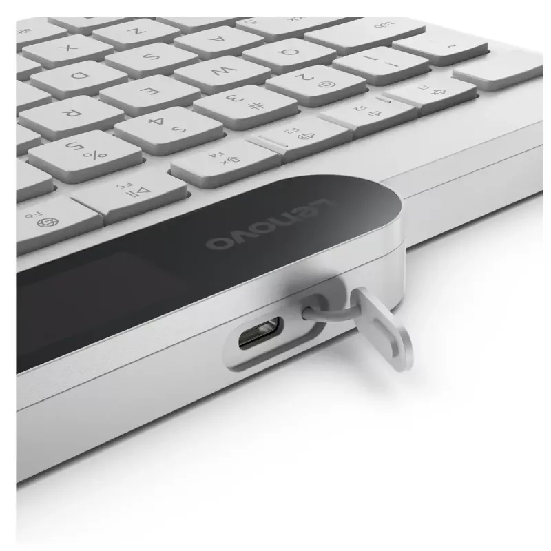 Tastiera Bluetooth wireless Lenovo 800 — layout inglese US, autoalimentata, bianca