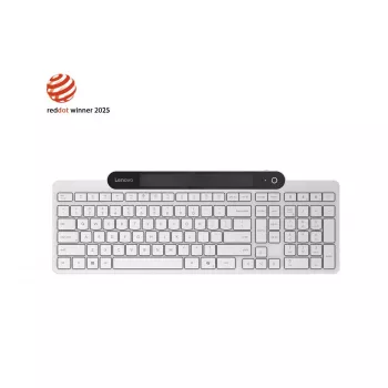 Tastiera Bluetooth wireless Lenovo 800 — layout inglese US, autoalimentata, bianca