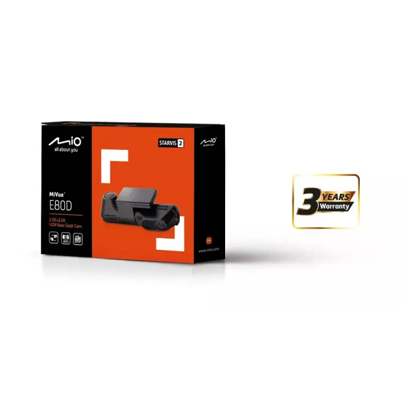 Dashcam MIO MiVue E80D HDR doppia telecamera posteriore con registrazione a due canali