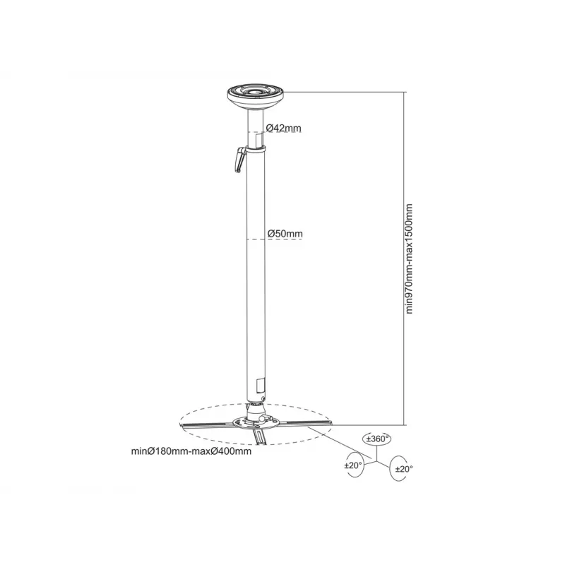 Multibrackets M Universal supporto a soffitto – supporto a soffitto per proiettore – bianco