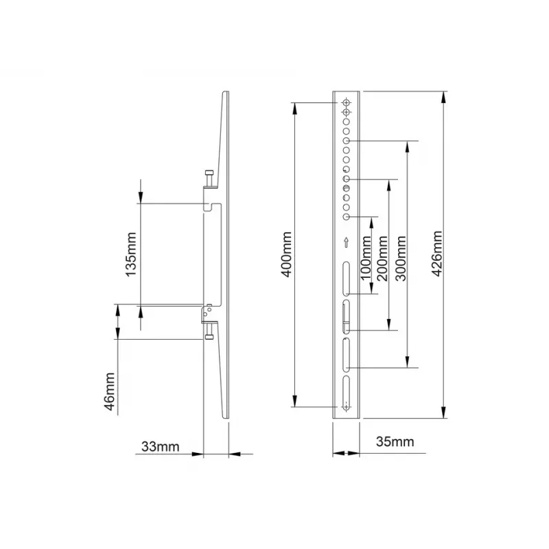 Braccio di montaggio per schermo piatto Multibrackets M Pro Series Fixed Arms 400 mm