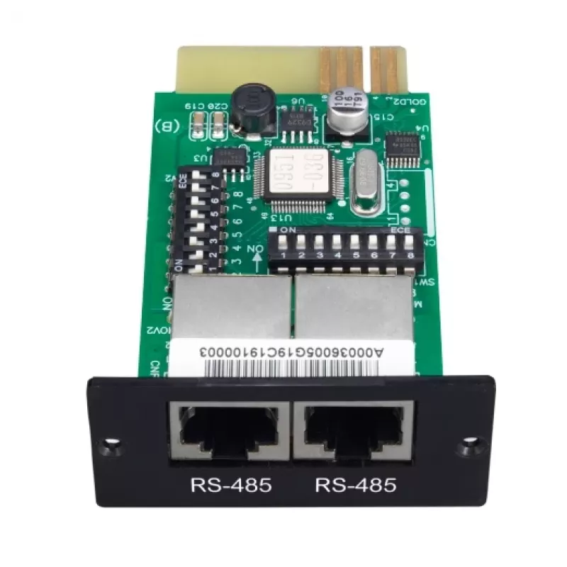 Scheda di gestione di rete APC SRVSMB001 – interfaccia RS-485, 52×80×26 mm, nero/verde