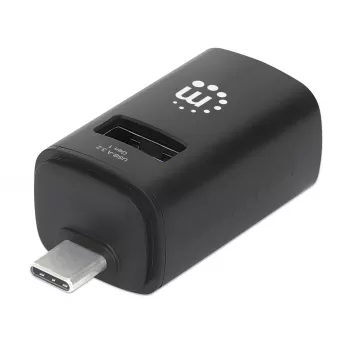 Manhattan Hub USB-C 3 porte, ULTRA COMPACT, 3 porte USB-A (1x 5 Gbps USB 3.2 Gen1 aka USB 3.0, 3 x 480 Mbps USB 2.0), alimentato via USB (nessun alimentatore esterno richiesto)